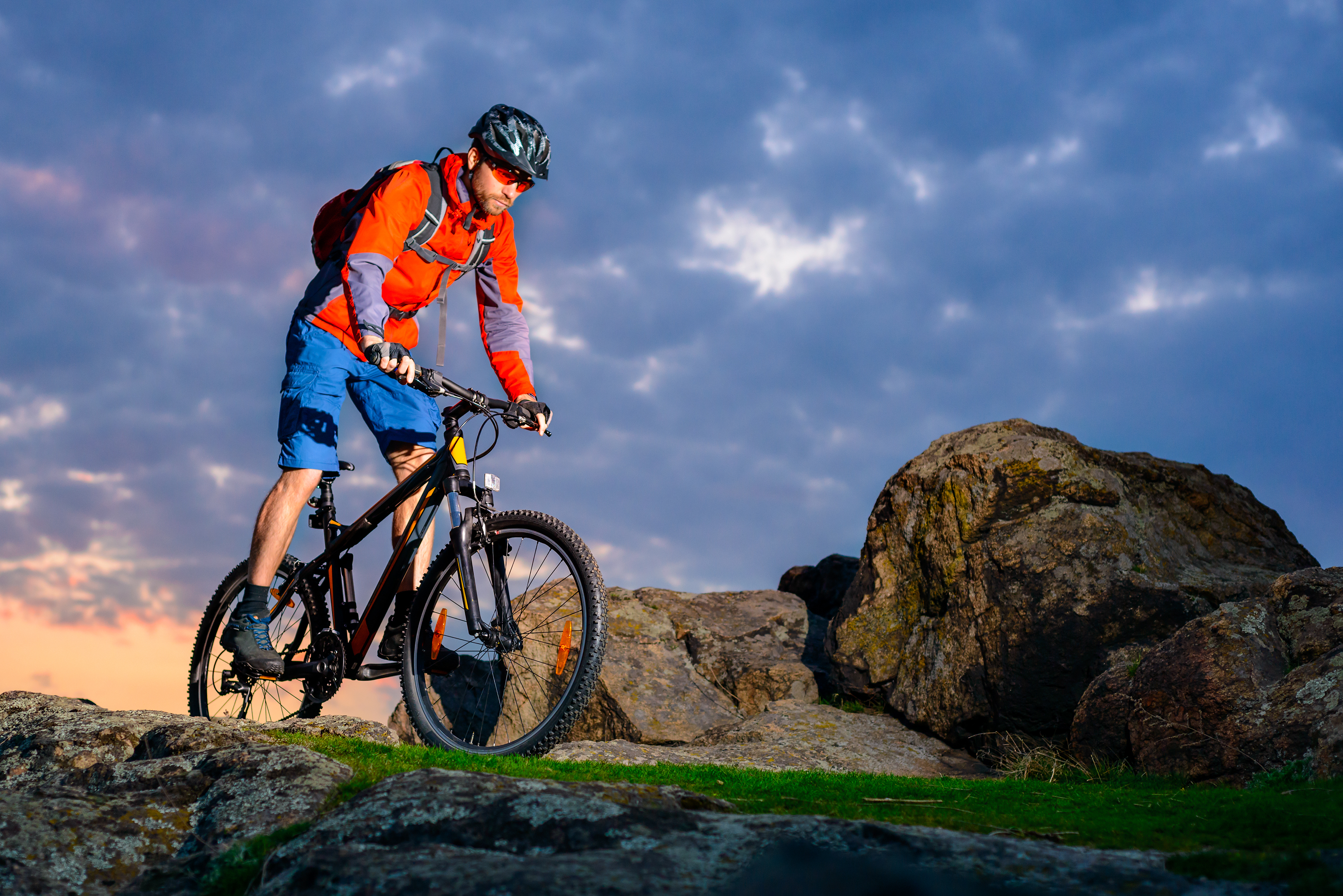 Cyclist Riding A Mountain Bike